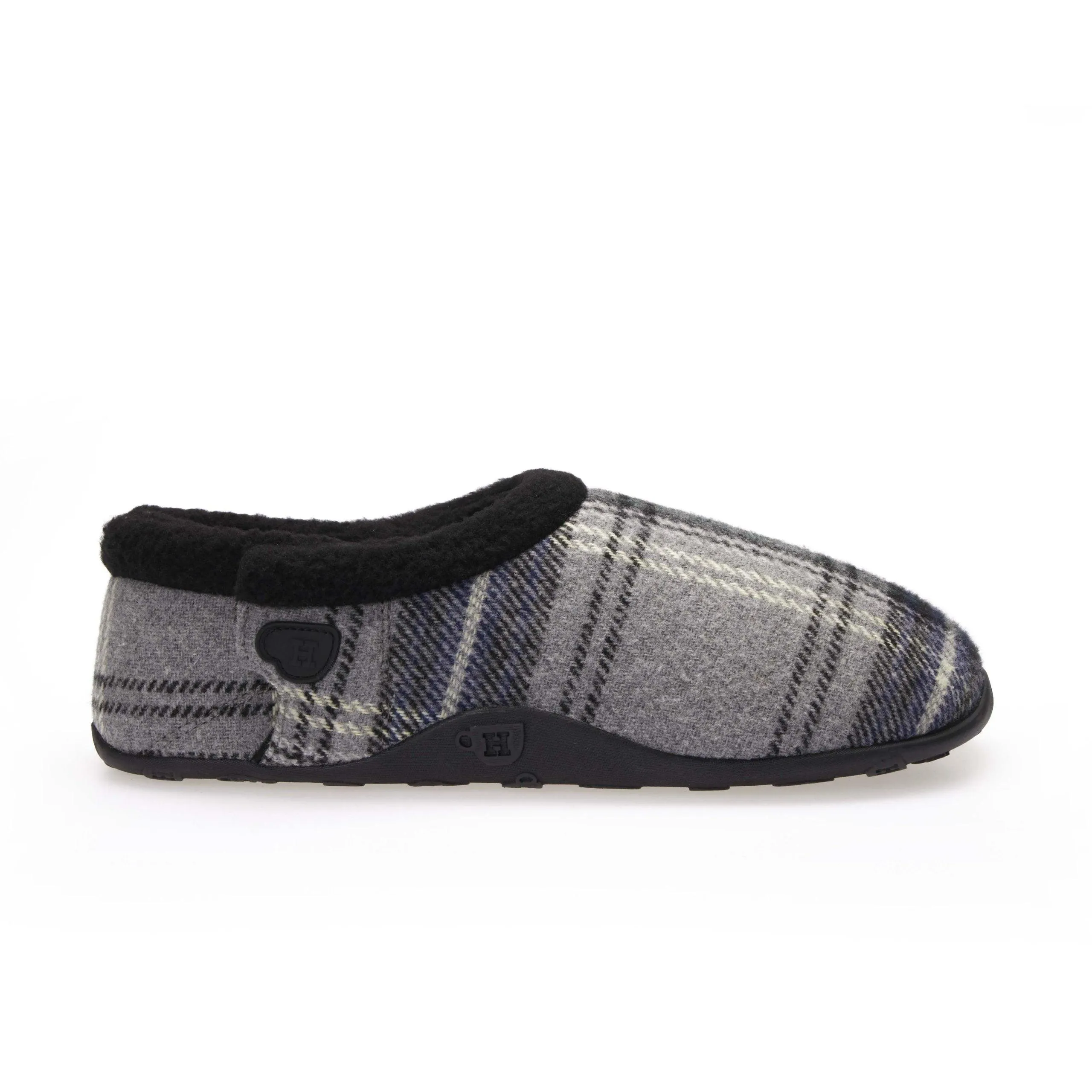 Cliff - Grey Navy Check Men's Slippers