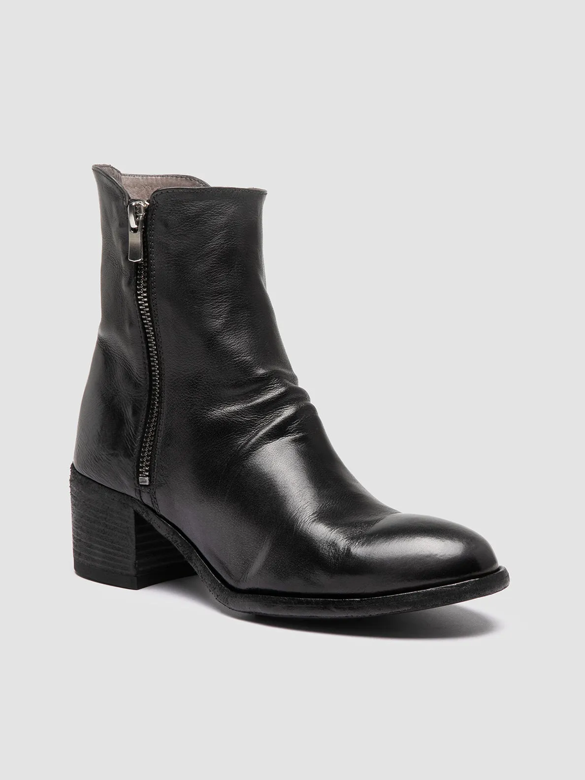 DENNER 103 - Gray Leather Zip Boots
