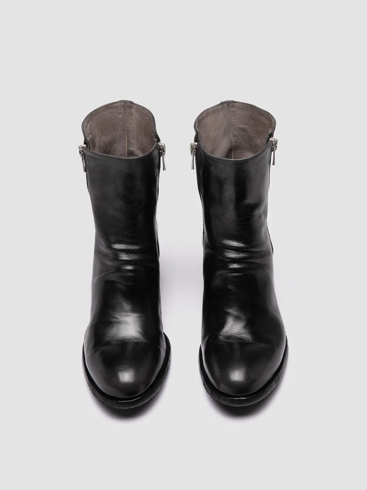 DENNER 103 - Gray Leather Zip Boots