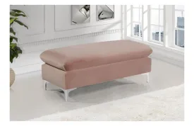 Lorinda Chrome Pink Ottoman