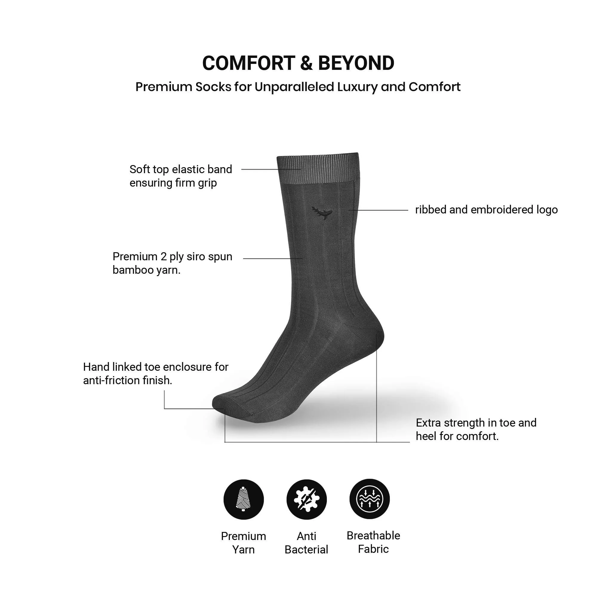 Sunflower Spark-Crew Socks Bamboo Socks
